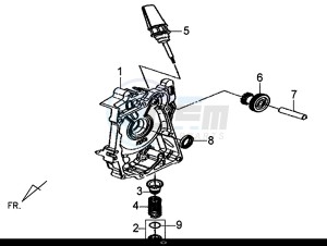 X'PRO 50 (45 Km/h) (AE05W9-EU) (E4) (L8-M1) drawing R. CRANK CASE COVER