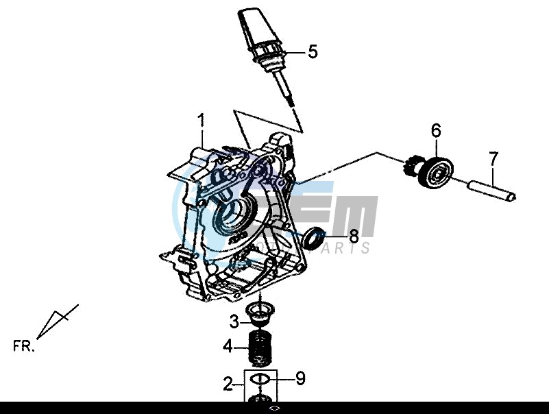 R. CRANK CASE COVER