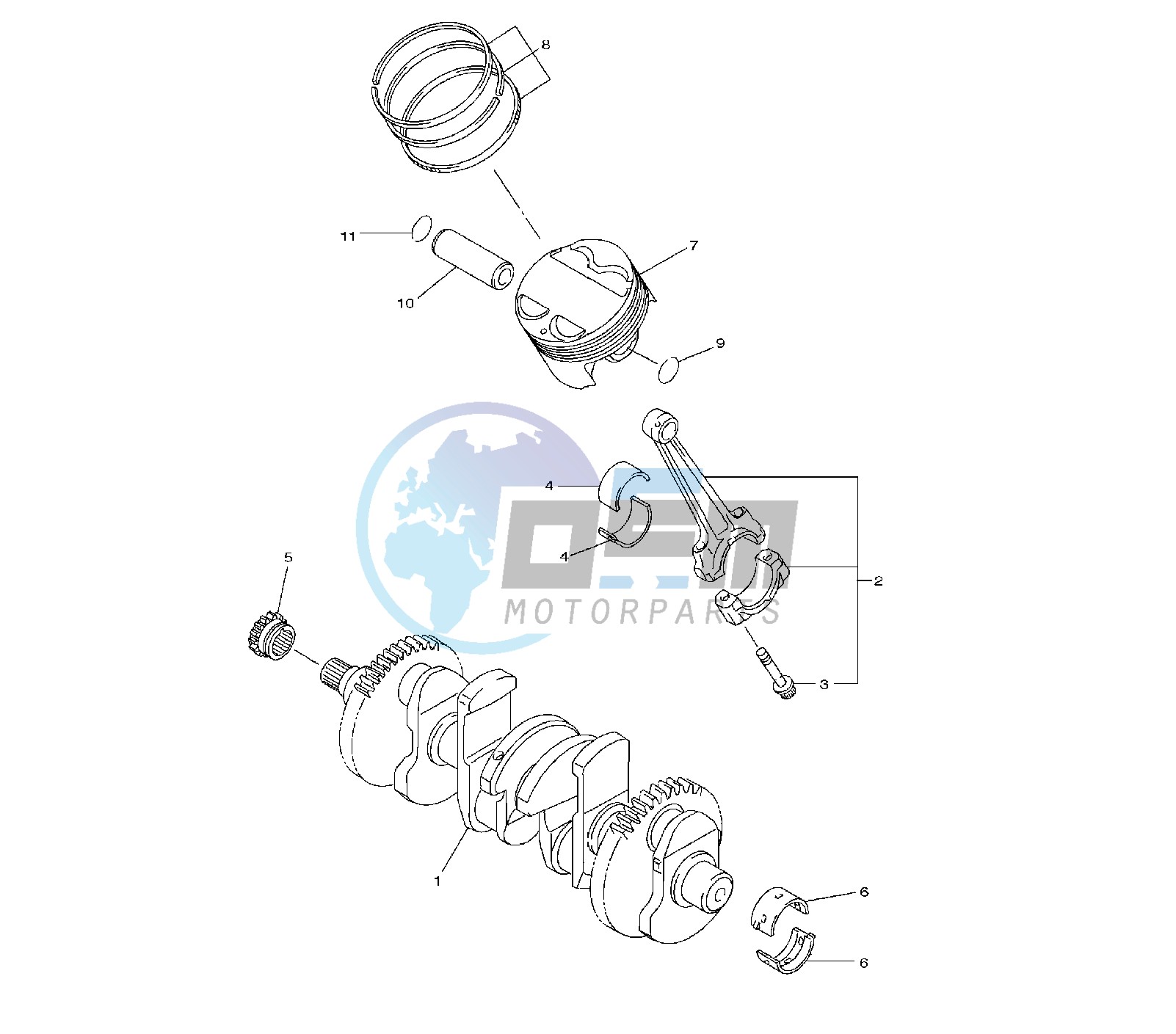 CRANKSHAFT AND PISTON