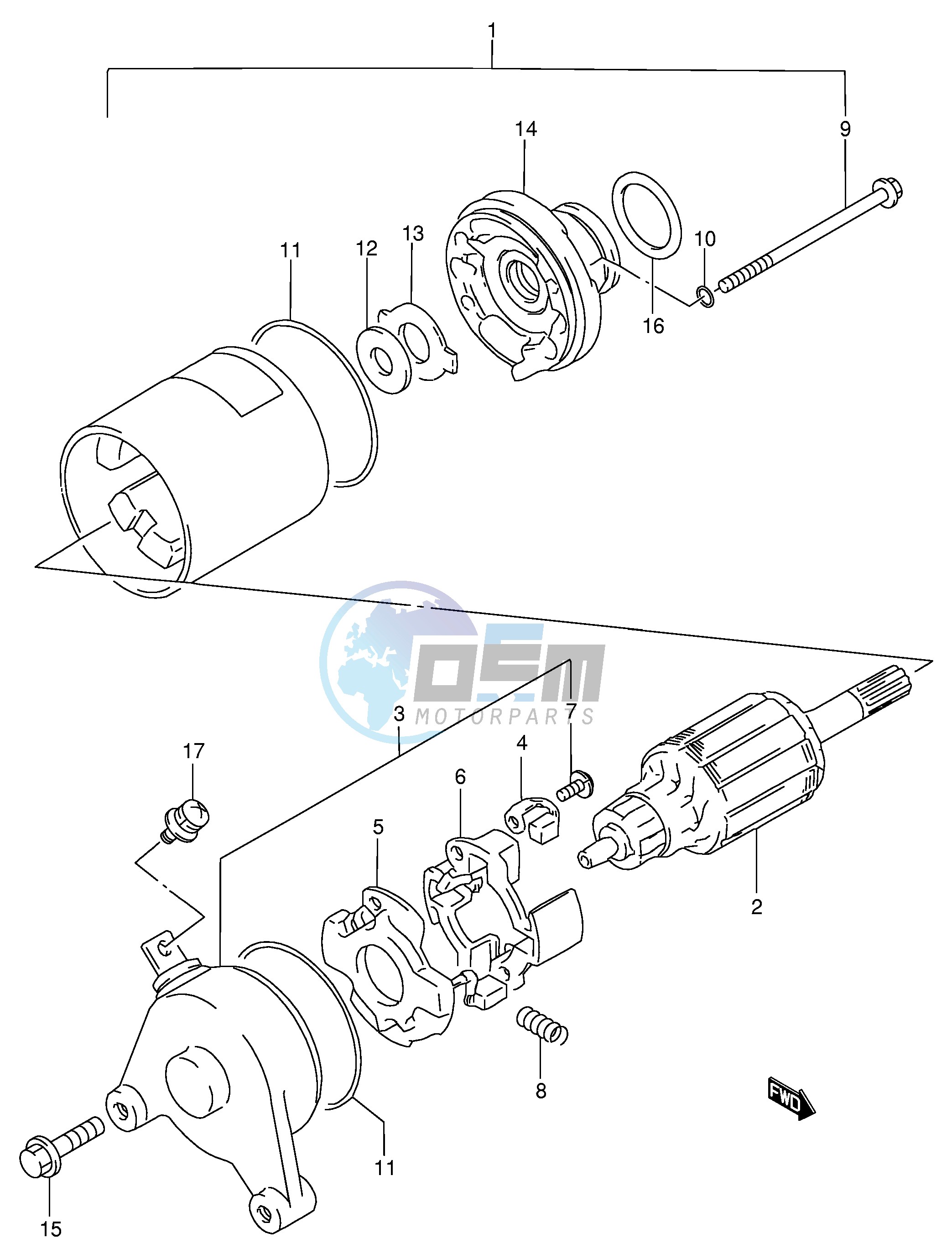 STARTING MOTOR (GS125SR,GS125ESM ESR)