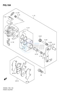 AN400 (E2) Burgman drawing FRONT CALIPER