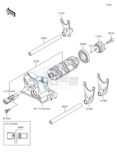 VERSYS 1000 KLZ1000BHF XX (EU ME A(FRICA) drawing Gear Change Drum/Shift Fork(s)