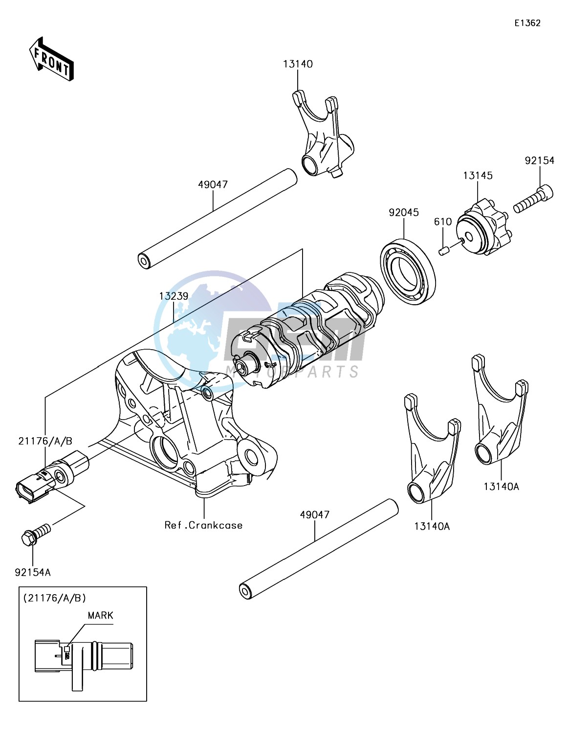 Gear Change Drum/Shift Fork(s)