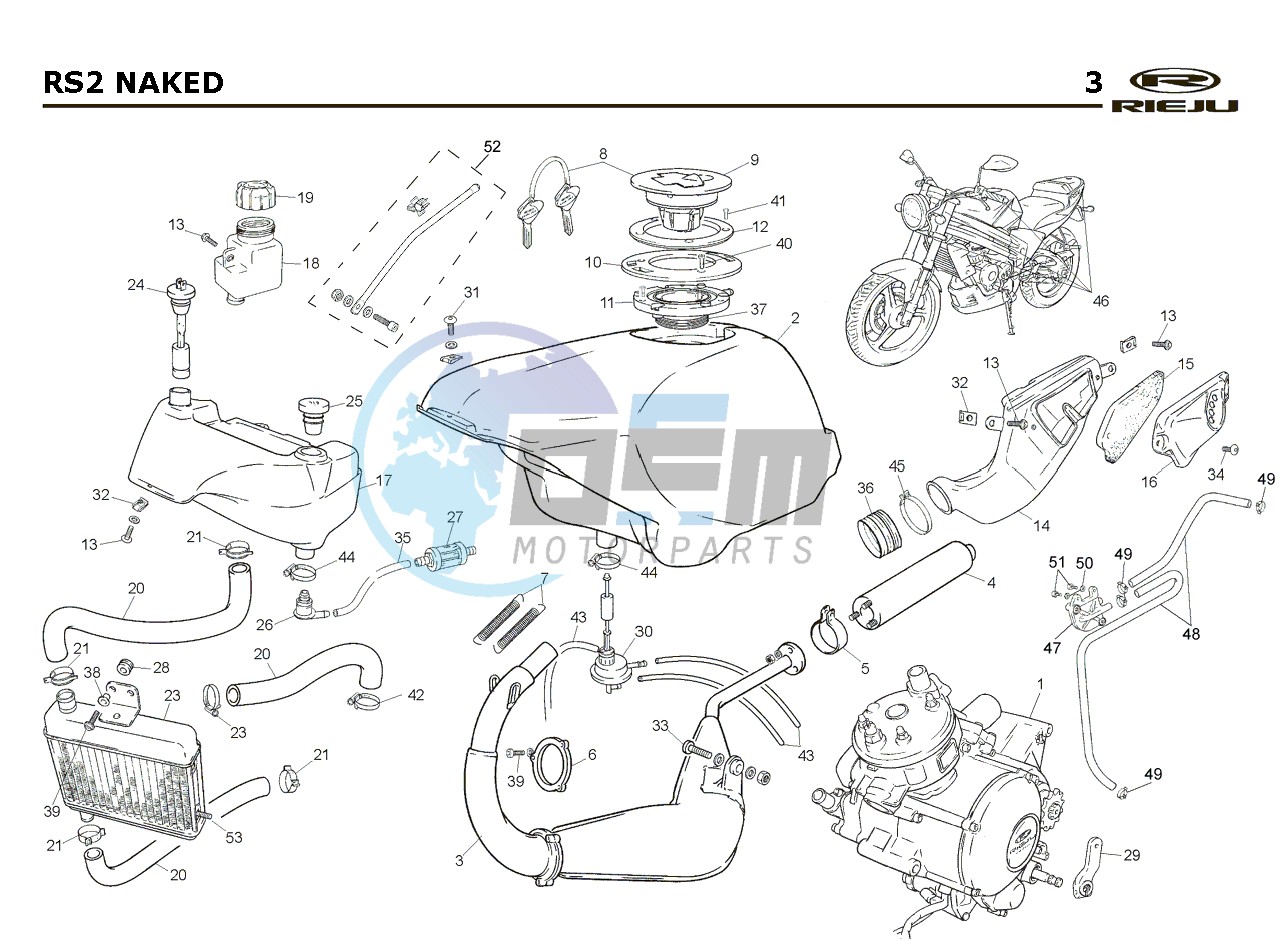 EXHAUST,RADIATOR,TANK, AIRFILTER