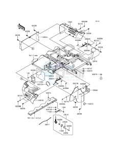 MULE 600 KAF400BGF EU drawing Frame Fittings(Rear)