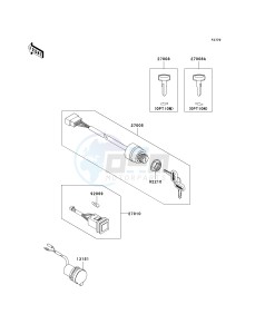 KAF 620 P [MULE 4000] (P9F-PAF) P9F drawing IGNITION SWITCH