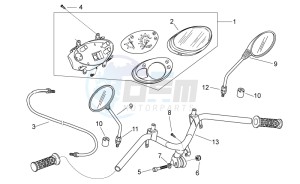 Scarabeo 50 2t e2 (eng. piaggio) drawing Handlebar - Dashboard