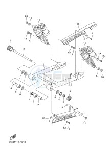 XVS950CU XVS950R ABS XV950 R-SPEC (2DXM) drawing REAR ARM & SUSPENSION