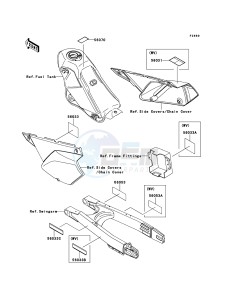 KLX250 KLX250S9F GB XX (EU ME A(FRICA) drawing Labels