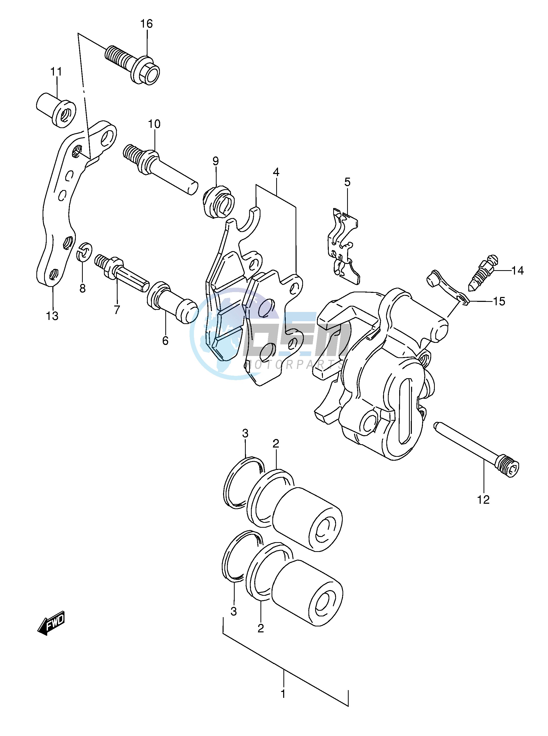 FRONT CALIPER (MODEL M N S)