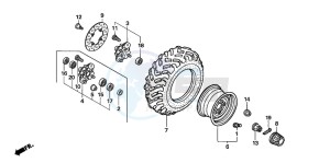 TRX500FE drawing FRONT WHEEL