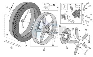 Scarabeo 50 4t 2v e2 drawing Front wheel - disc brake