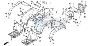 TRX350FE FOURTRAX 350 4X4ES drawing REAR FENDER (2)