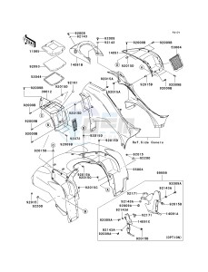 KVF 750 F [BRUTE FORCE 750 4X4I] (F8F) F8F drawing FRONT FENDER-- S- -