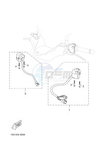 YP125RA (ABS) X-MAX 250 ABS (2DL3) drawing HANDLE SWITCH & LEVER