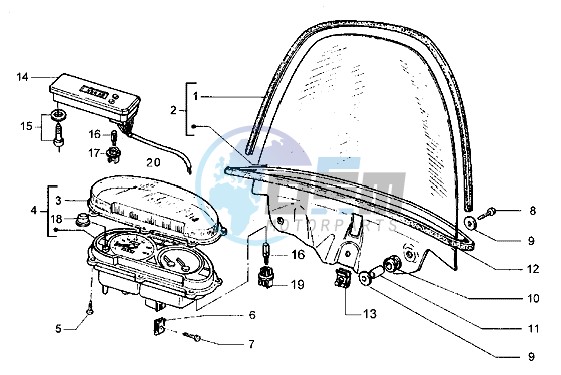 Speedometer (kms)-Windshield