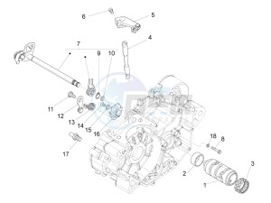 RS 125 REPLICA 4T E4 ABS (EMEA) drawing Gear box / Selector / Shift cam