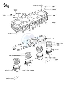 KZ 750 E (E2-E3) drawing CYLINDER_PISTONS -- 81 -82 KZ750-E2_E3- -