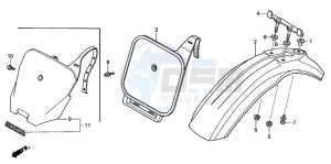 XR70R drawing FRONT FENDER