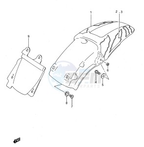 RM125 (E28) drawing REAR FENDER (MODEL N)