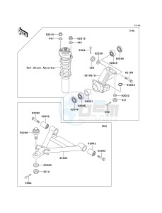 KAF 950 B [MULE 3010 DIESEL 4X4] (B1) [MULE 3010 DIESEL 4X4] drawing FRONT SUSPENSION