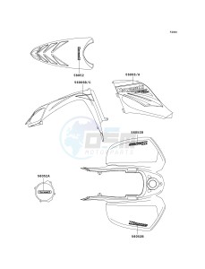 KSV 700 A [KFX700 AND V FORCE] (A1-A2) [KFX700 AND V FORCE] drawing DECALS-- ORANGE- --- KSV700-A1- -