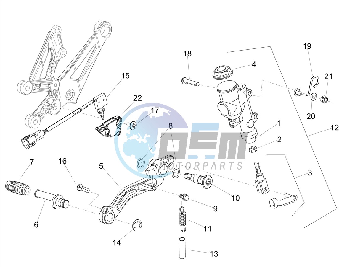 Rear master cylinder