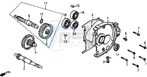 SUPER DUKE 125 drawing CRANKCASE - DRIVE SHAFT - CRANKCASE