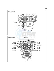 NINJA_ZX-10R_ABS ZX1000KBF FR GB XX (EU ME A(FRICA) drawing Crankcase Bolt Pattern