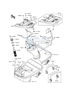 JET SKI ULTRA LX JT1500KEF EU drawing Hull Rear Fittings