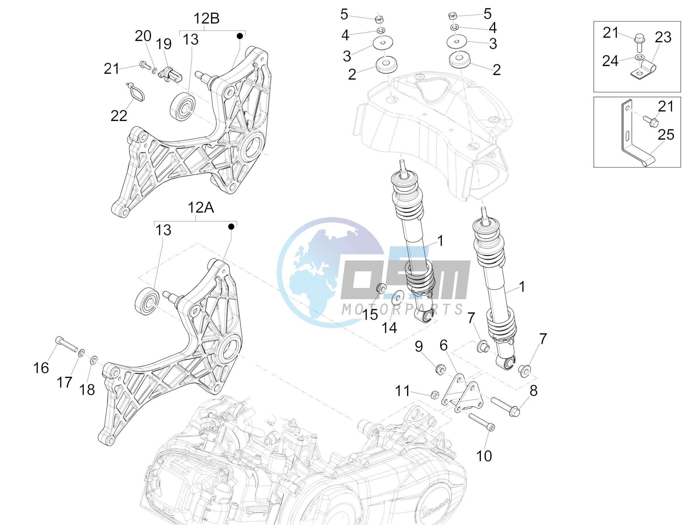 Rear suspension - Shock absorber/s