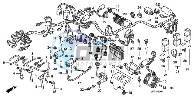 WIRE HARNESS/IGNITION COIL (CB1300/CB1300A)