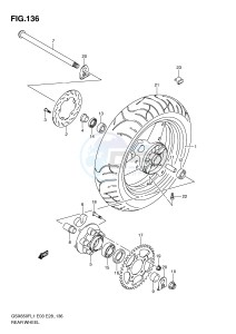 GSX650F (E3-E28) Katana drawing REAR WHEEL (GSX650FL1 E28)