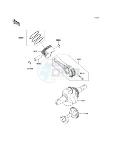 KAF 400 B [MULE 600] (B6F-B9F) B6F drawing CRANKSHAFT_PISTON-- S- -