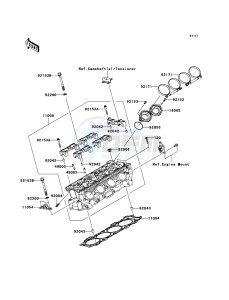 NINJA ZX-10R ZX1000D7F FR GB XX (EU ME A(FRICA) drawing Cylinder Head