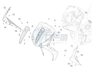 Medley 125 4T ie ABS (APAC) drawing Front shield