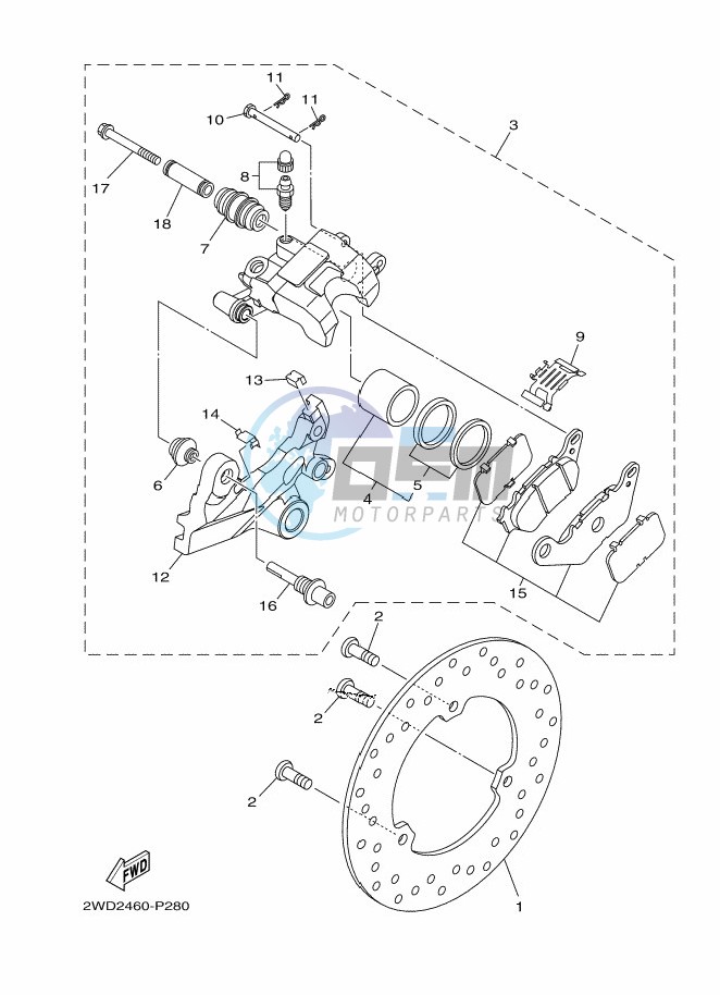 REAR BRAKE CALIPER