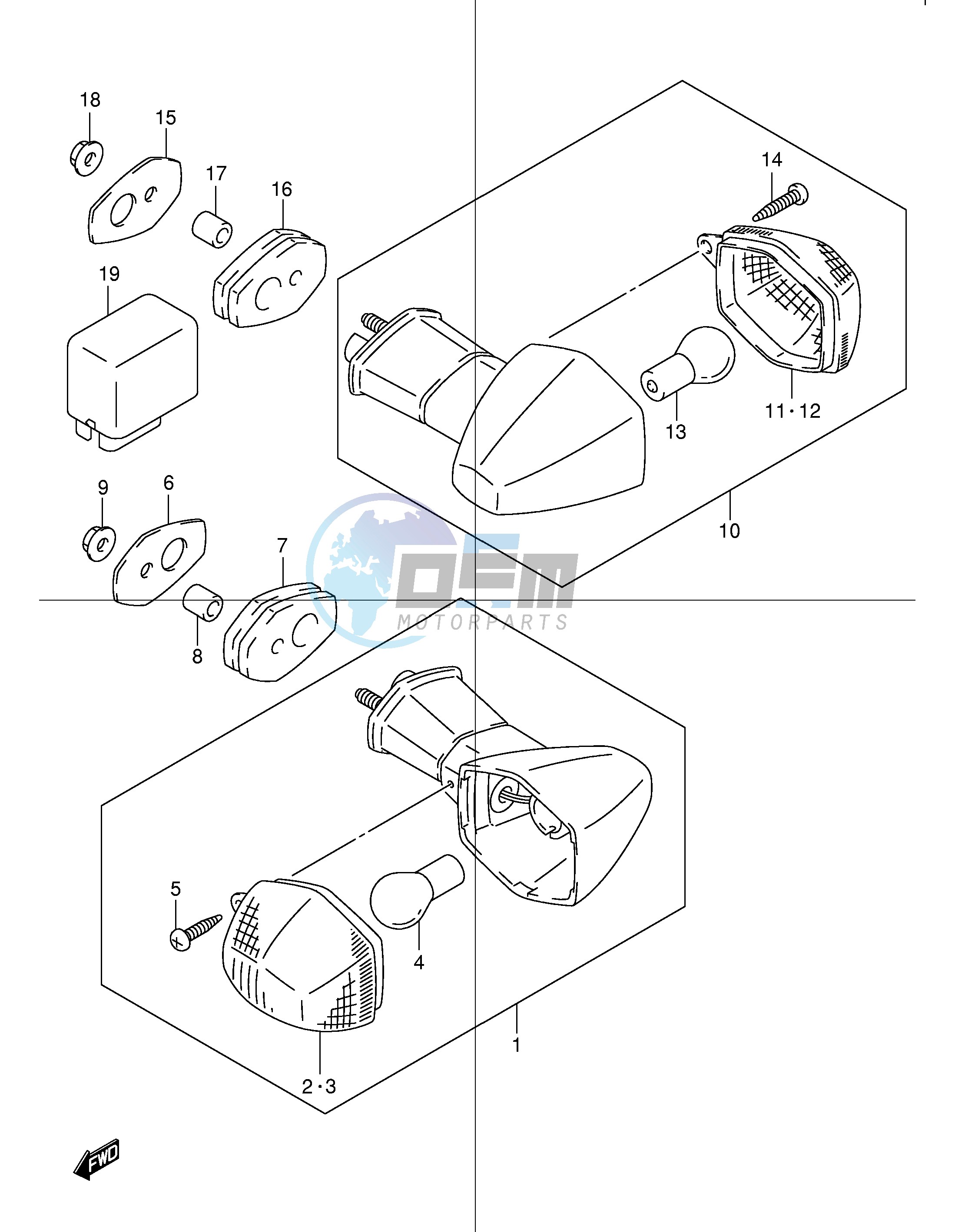 TURN SIGNAL LAMP (GSF600SY SUY SK1 SK2 SK3 SK4 SUK1 SUK2 SUK3 SUK4)