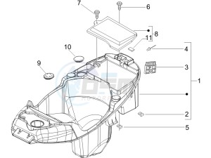 Liberty 50 2t Sport (UK) UK drawing Helmet box - Undersaddle