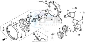 CB750F2 SEVEN FIFTY drawing HEADLIGHT