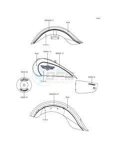 VN 1500 E [VULCAN 1500 CLASSIC] (E1) [VULCAN 1500 CLASSIC] drawing DECALS-- RED_IVORY- -