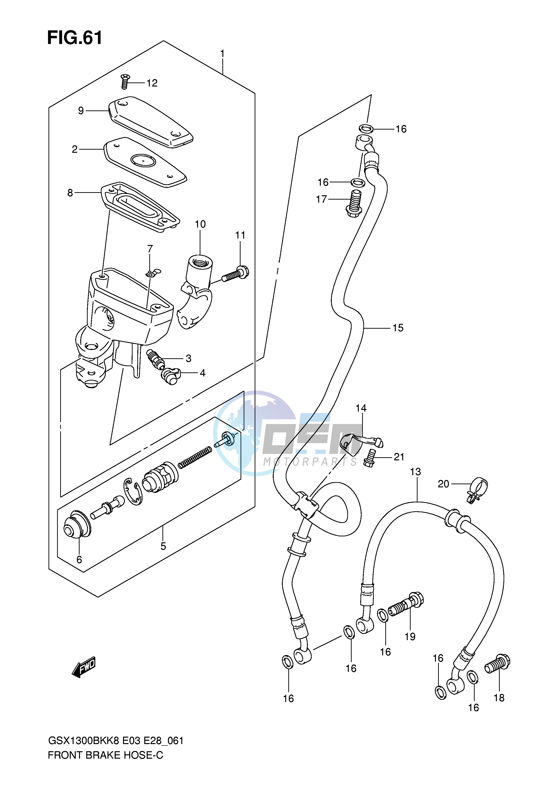 FRONT BRAKE HOSE (GSX1300BKK8 K9)