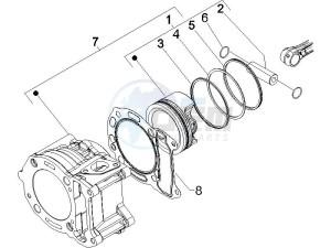 Beverly 125 drawing Cylinder-piston-wrist pin unit