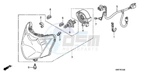 CBF125MD CBF125M UK - (E) drawing HEADLIGHT