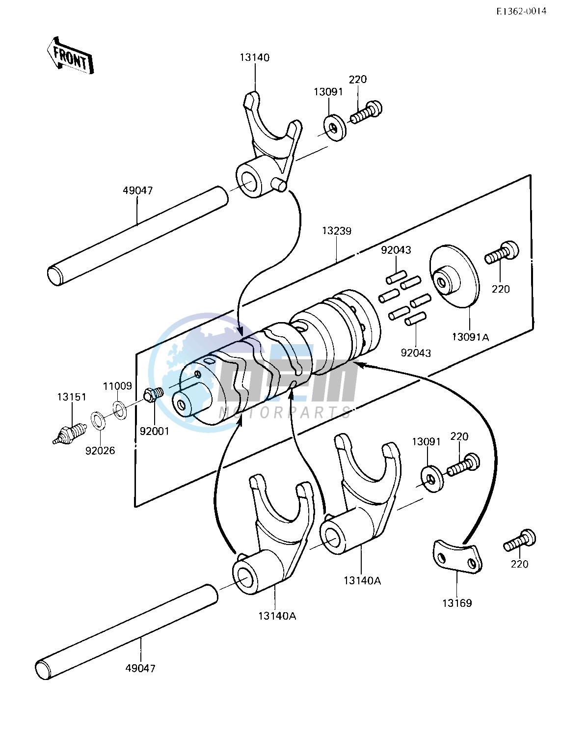 GEAR CHANGE DRUM_SHIFT FORK-- S- -