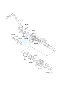 KLX 125 B (B6F) B6F drawing KICKSTARTER MECHANISM