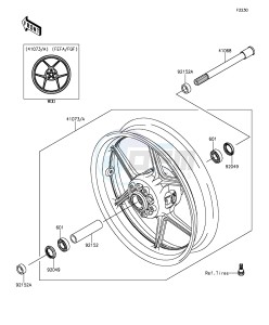 Z1000 ZR1000FFF FR GB XX (EU ME A(FRICA) drawing Front Hub