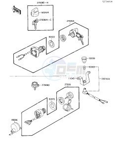 KLF 110 B [MOJAVE 110E] (B1-B2) [MOJAVE 110E] drawing IGNITION SWITCH