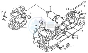 MEGALO 125 E2 drawing CRANKCASE L-R / STARTER