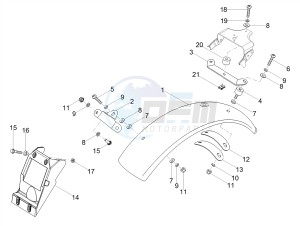 V7 III Anniversario 750 e4 (NAFTA) drawing Rear mudguard